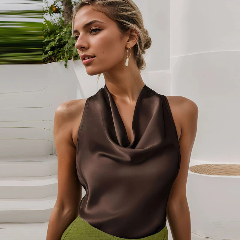 Top Halter Élégant Style Corset