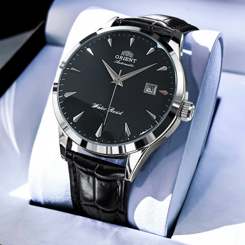 Montre – Cadran Noir, Bracelet Acier