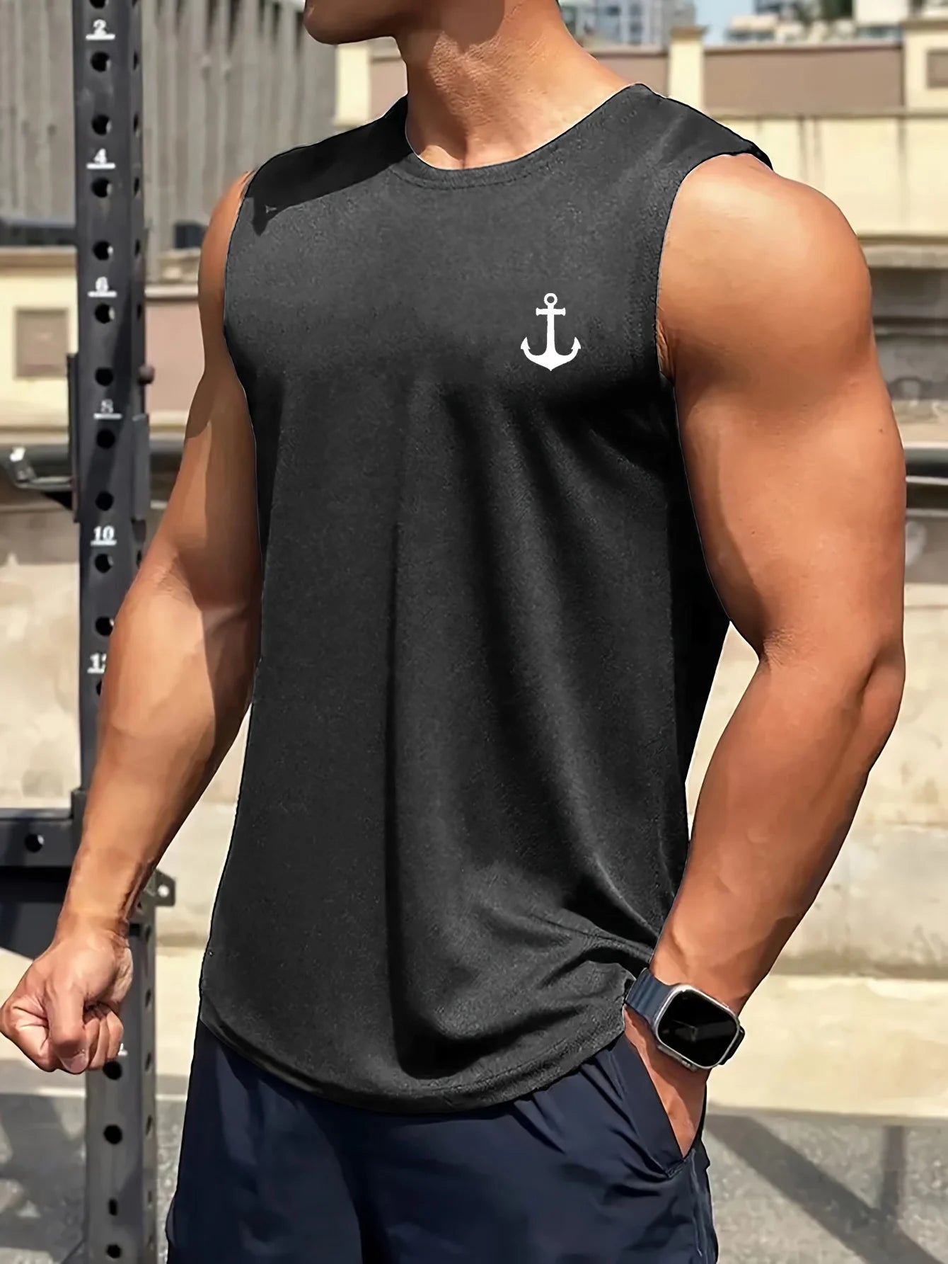Débardeur Motif Ancre Marine Sport & Casual Été