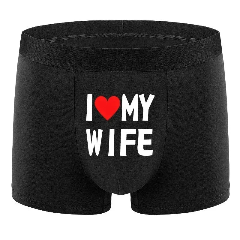 Boxer Noir – Imprimé "I Love My Wife"