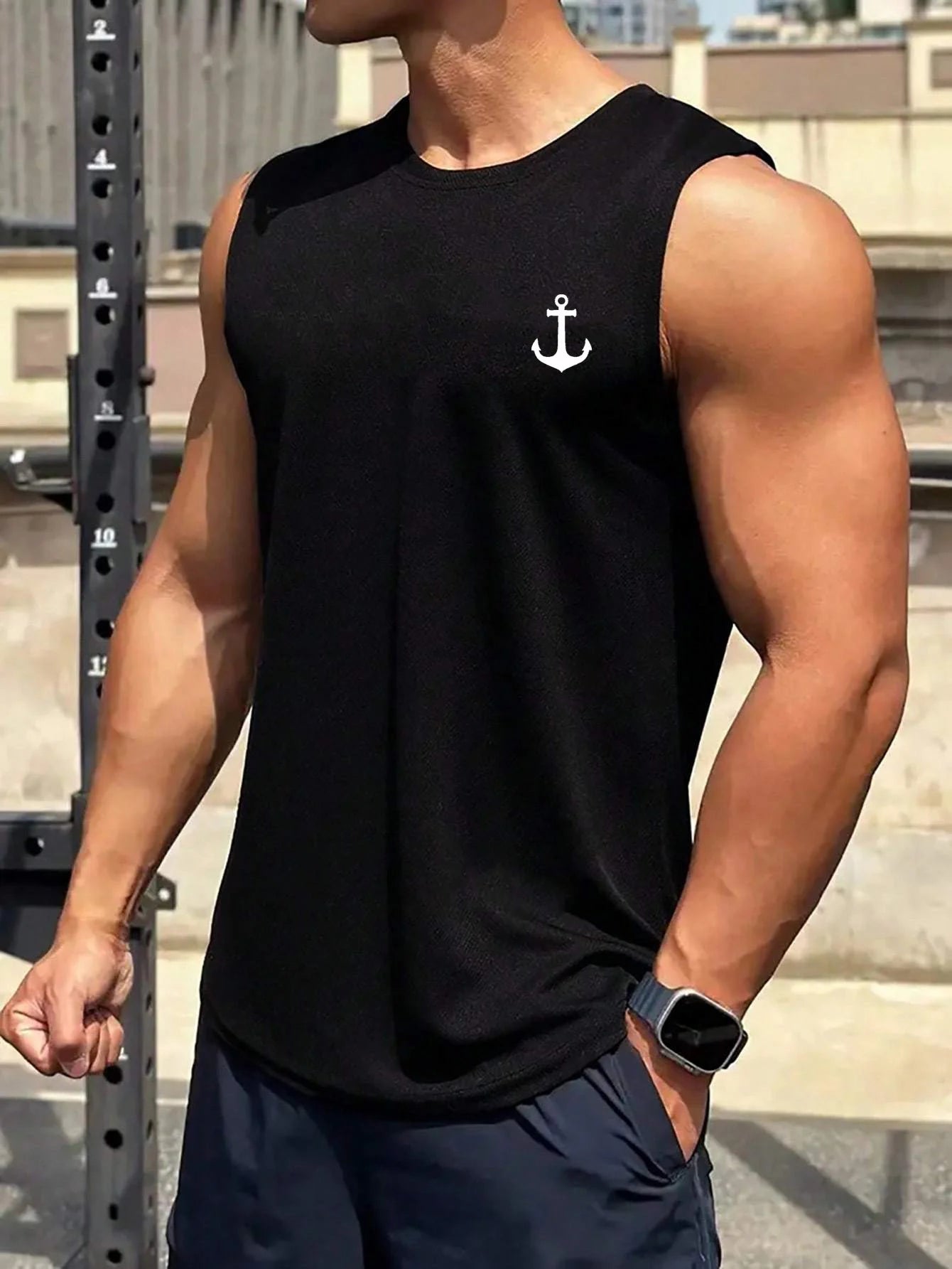 Débardeur Motif Ancre Marine Sport & Casual Été
