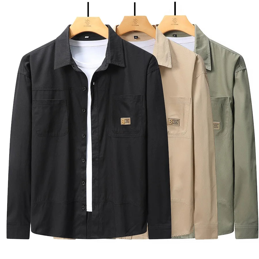 Chemise Homme 100% Coton Oversize – Manches Longues Casual Smart