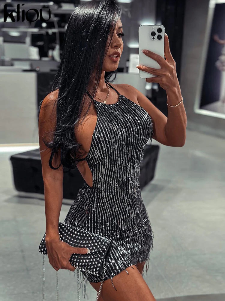 Mini Robe Brillante Coupe Slim, Soirée & Clubwear