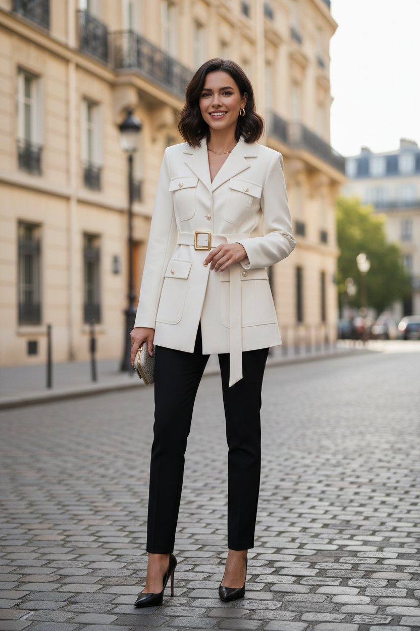 Blazer Structuré - Blanc