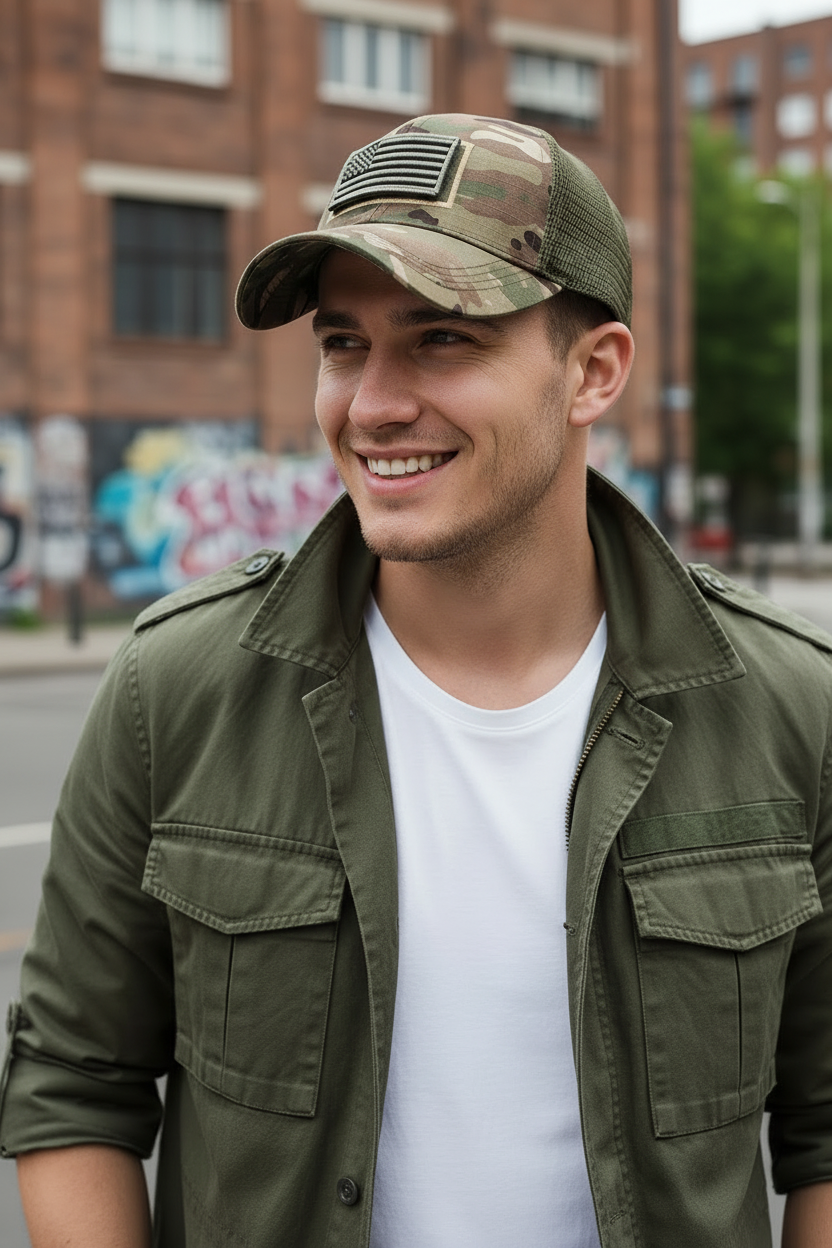 Casquette Kaki – Close-up