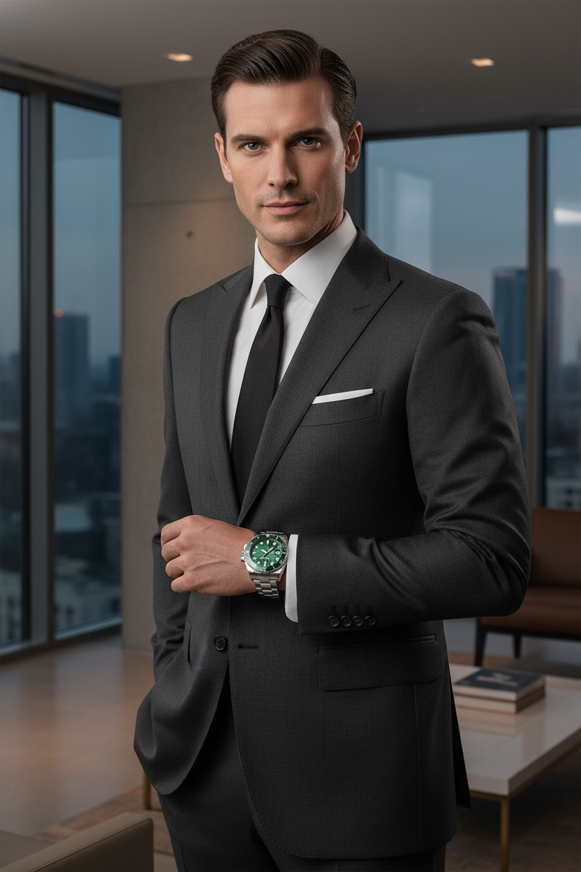 Diver Argent-Vert – Mannequin