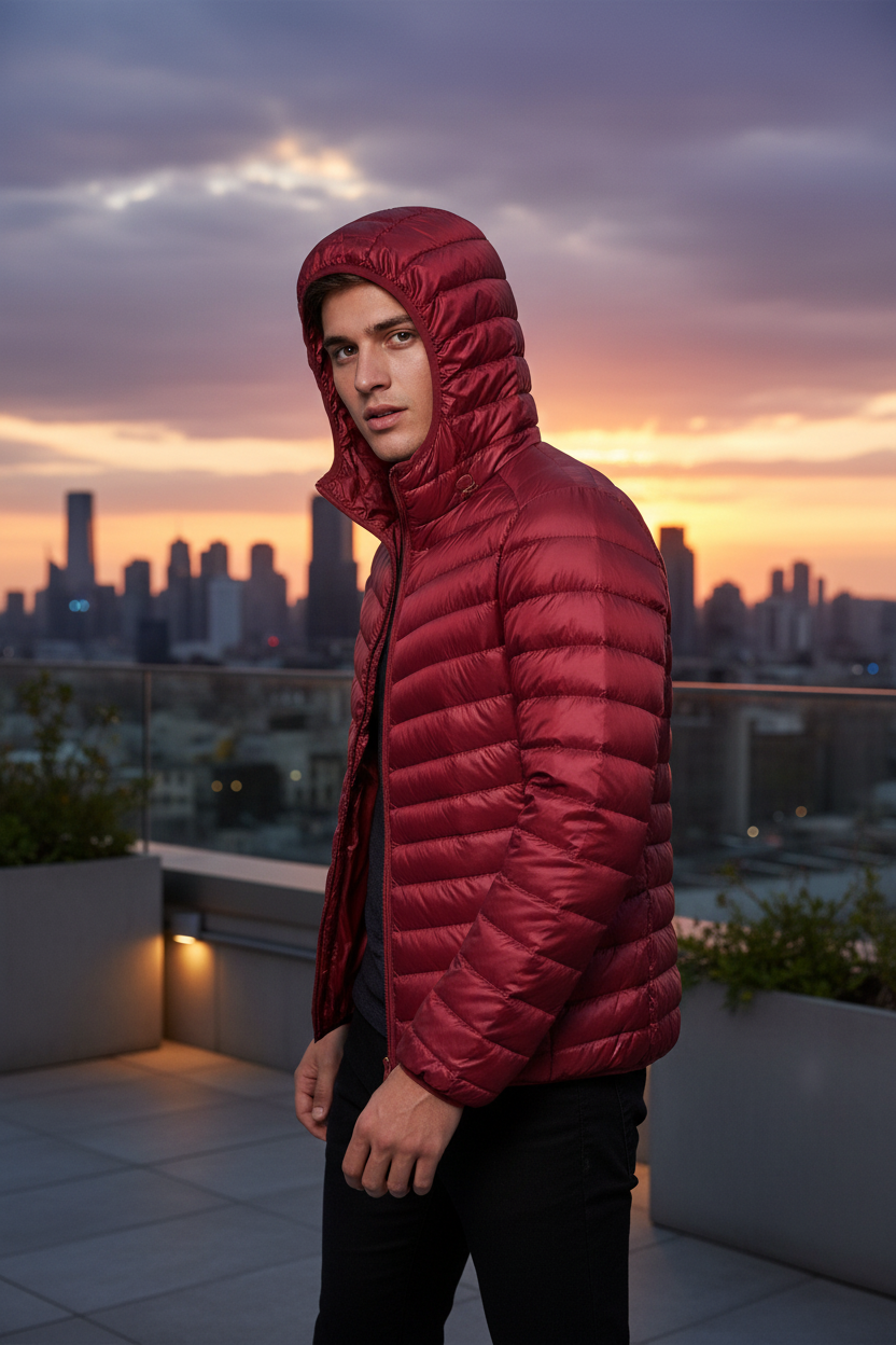Doudoune Rouge – Rooftop