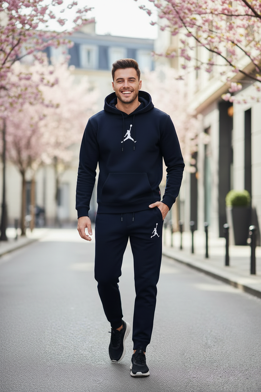 Ensemble Jogging Bleu Marine - Logo