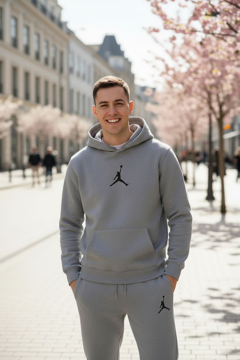 Ensemble Jogging Gris - Logo