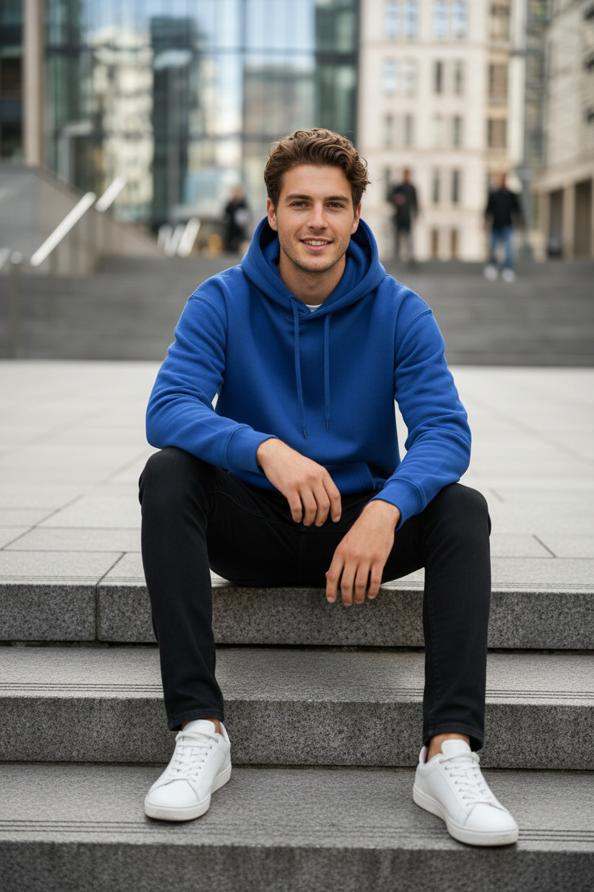 Hoodie Bleu Homme