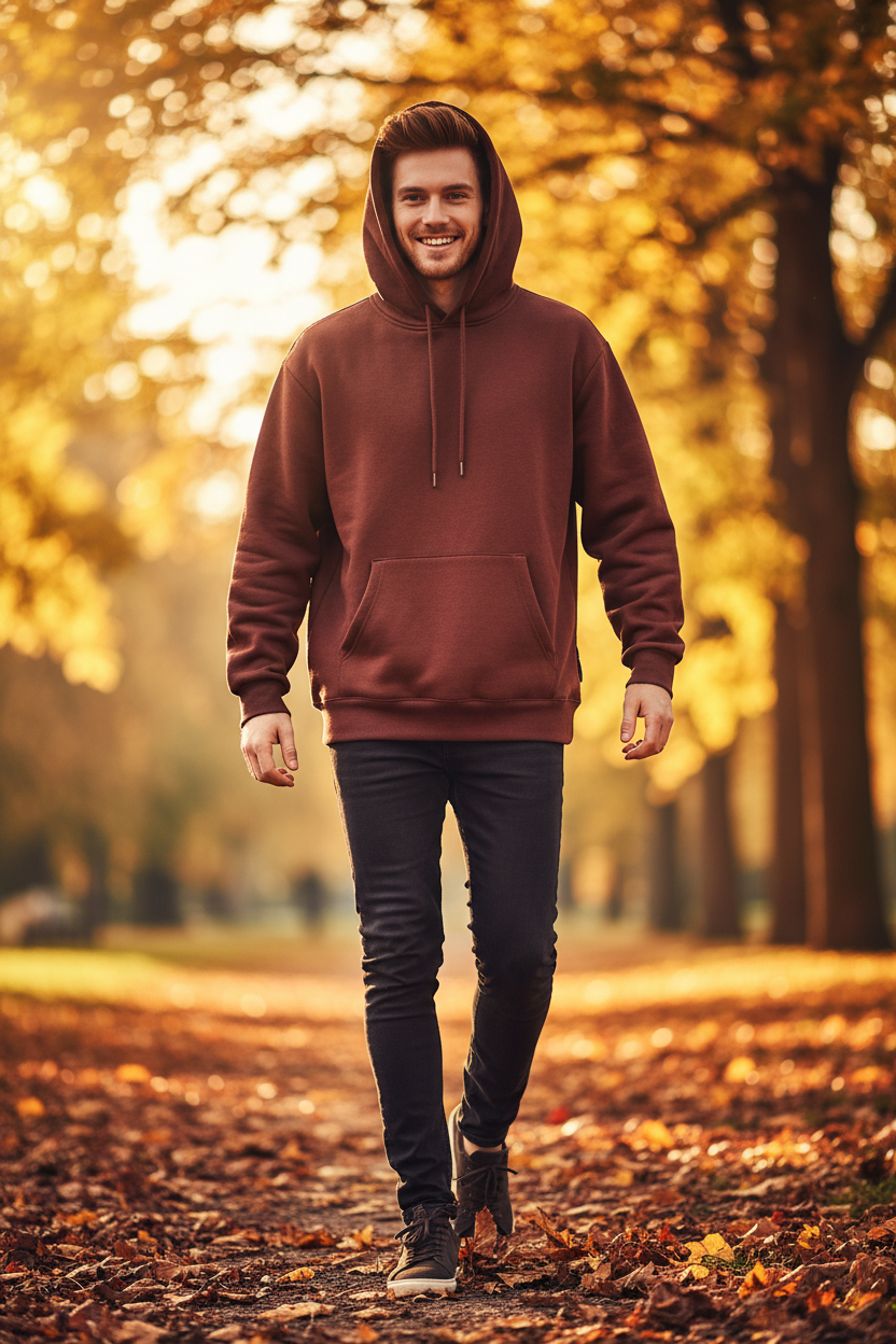 Hoodie Marron Homme