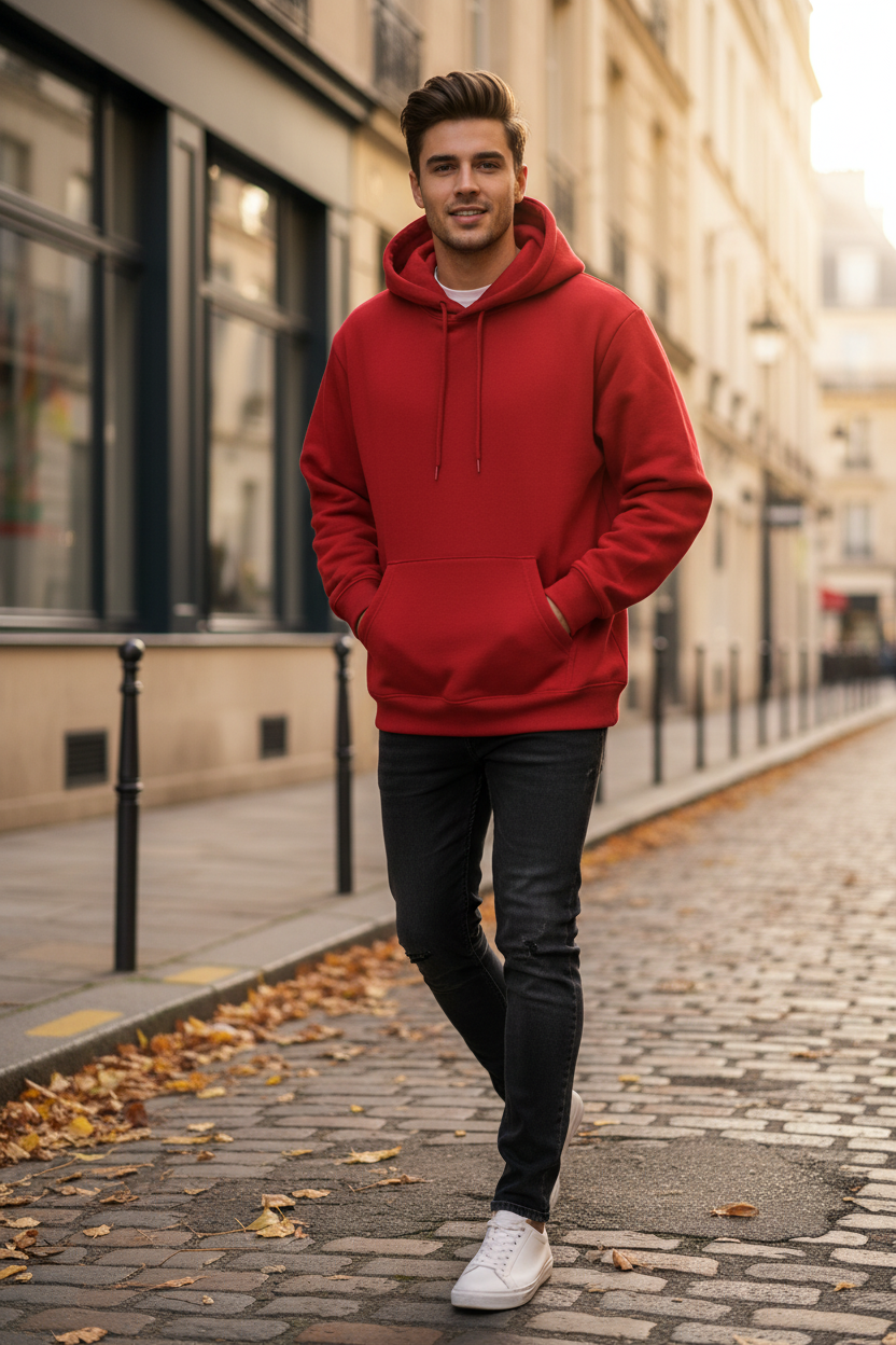Hoodie Rouge Homme
