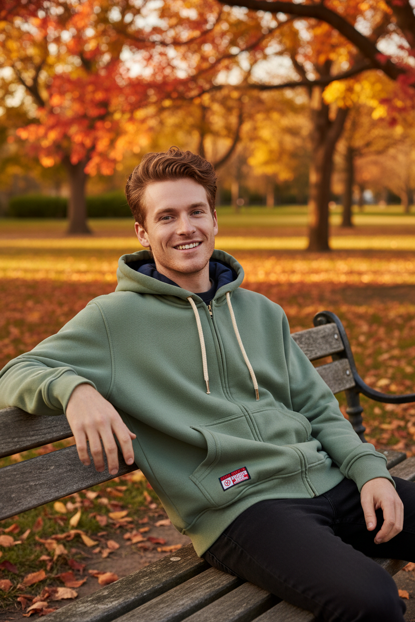 Hoodie Vert lifestyle