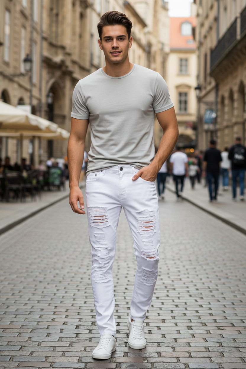 Jean Slim Blanc