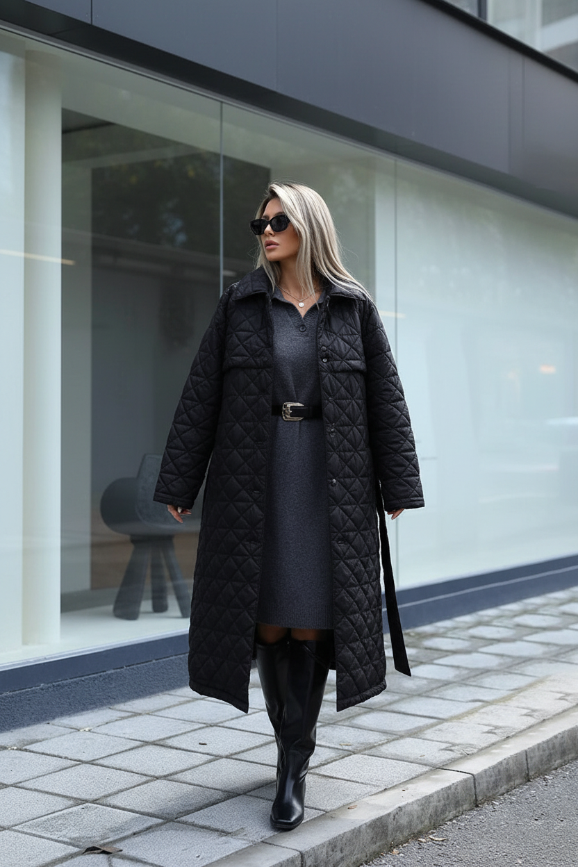 Manteau Matelassé Noir 1