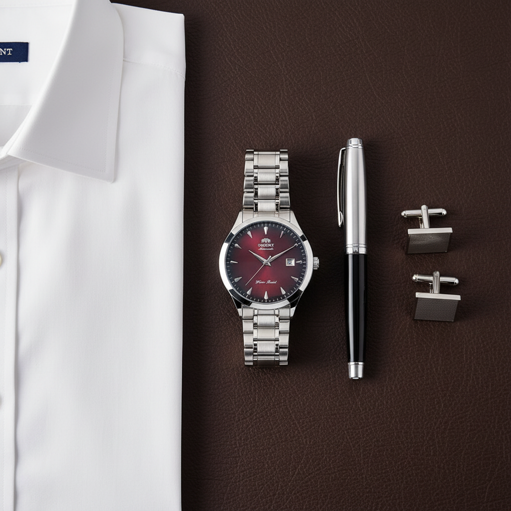 Montre Orient – flat lay cadeau