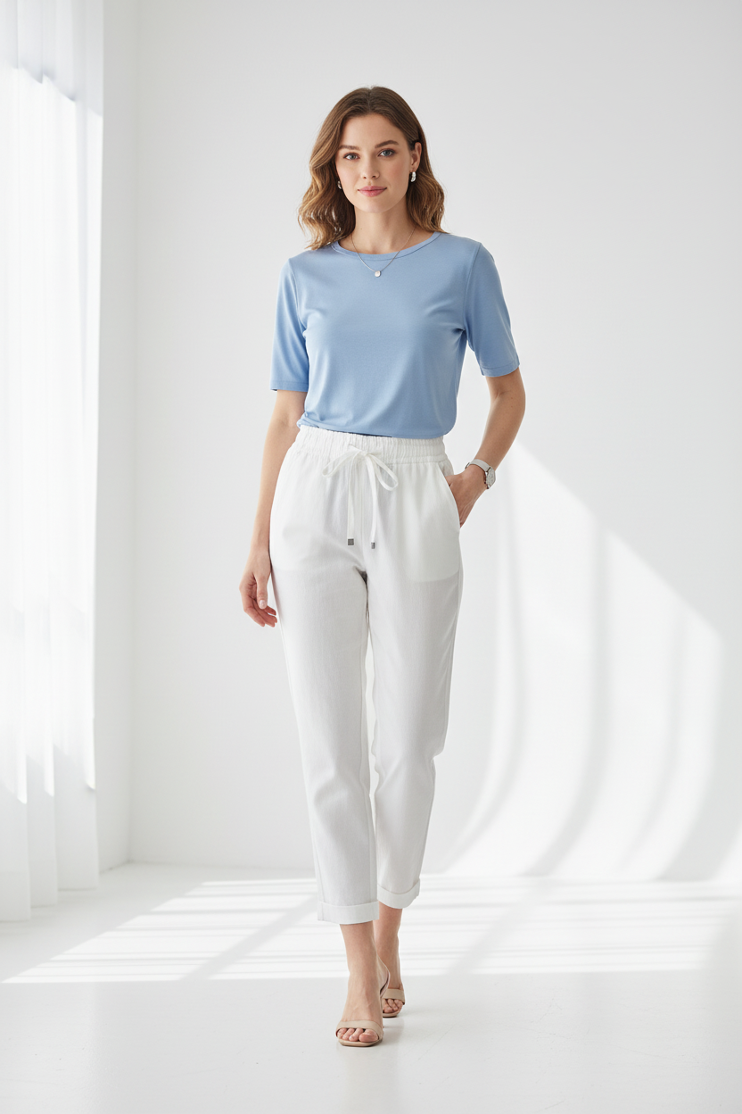 Pantalon Crayon Blanc