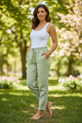 Pantalon Crayon Vert