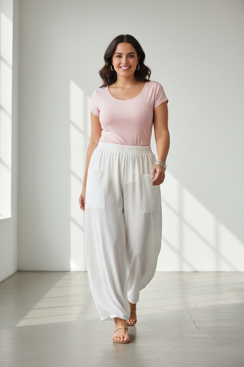 Pantalon Harem Blanc