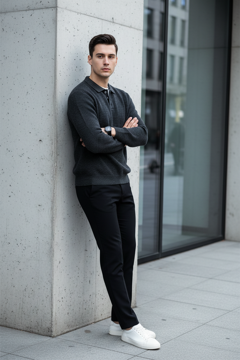 Pull Gris foncé – Mannequin européen