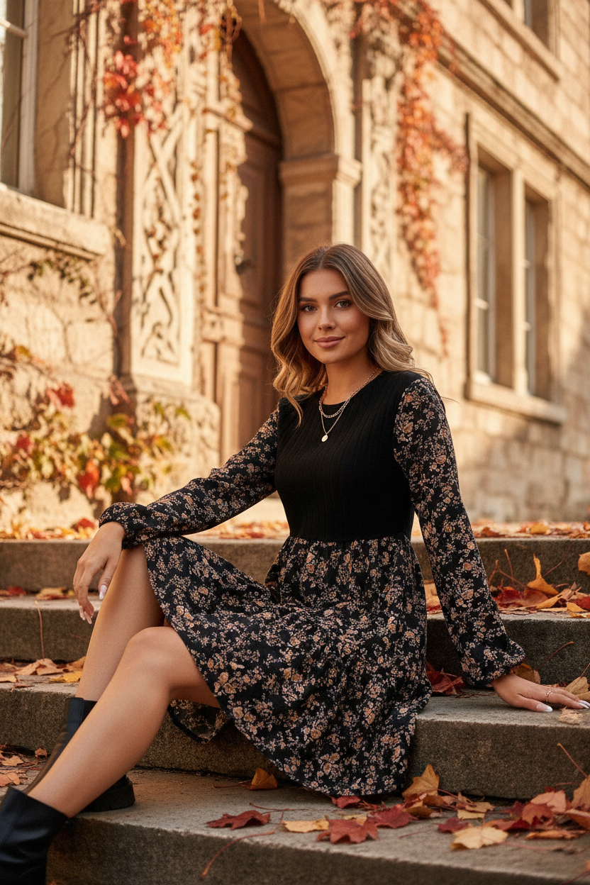 Robe Florale - Escaliers