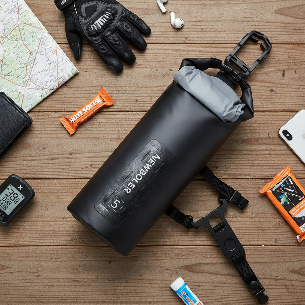 Sacoche vélo – flat lay