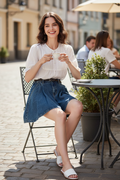 Short Jean Bleu Foncé Café