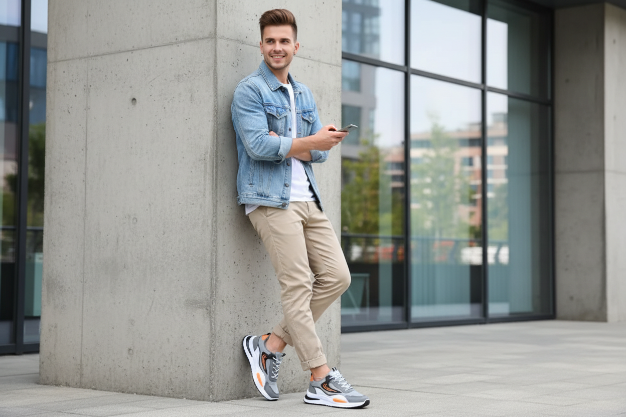 Sneakers Gris Mesh – Lifestyle moderne