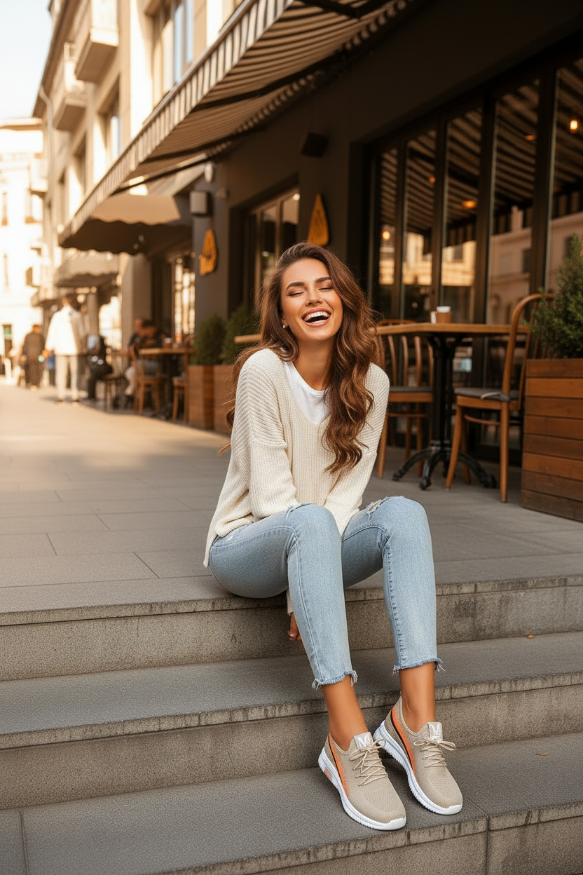 Sneakers Khaki – Café