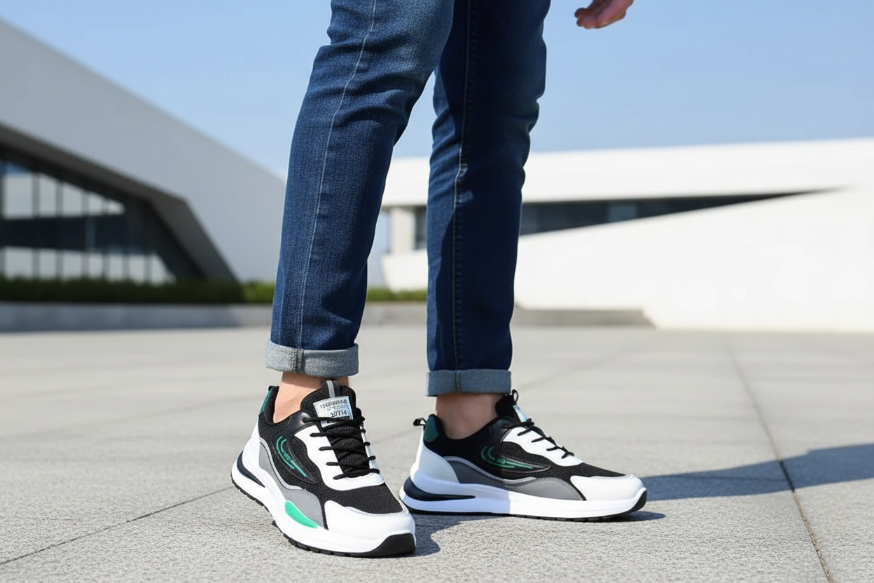 Sneakers Noir Mesh – Lifestyle clair