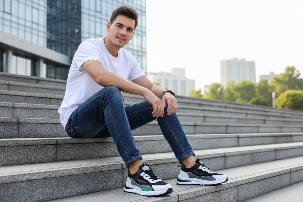 Sneakers Noir Mesh – Lifestyle urbain