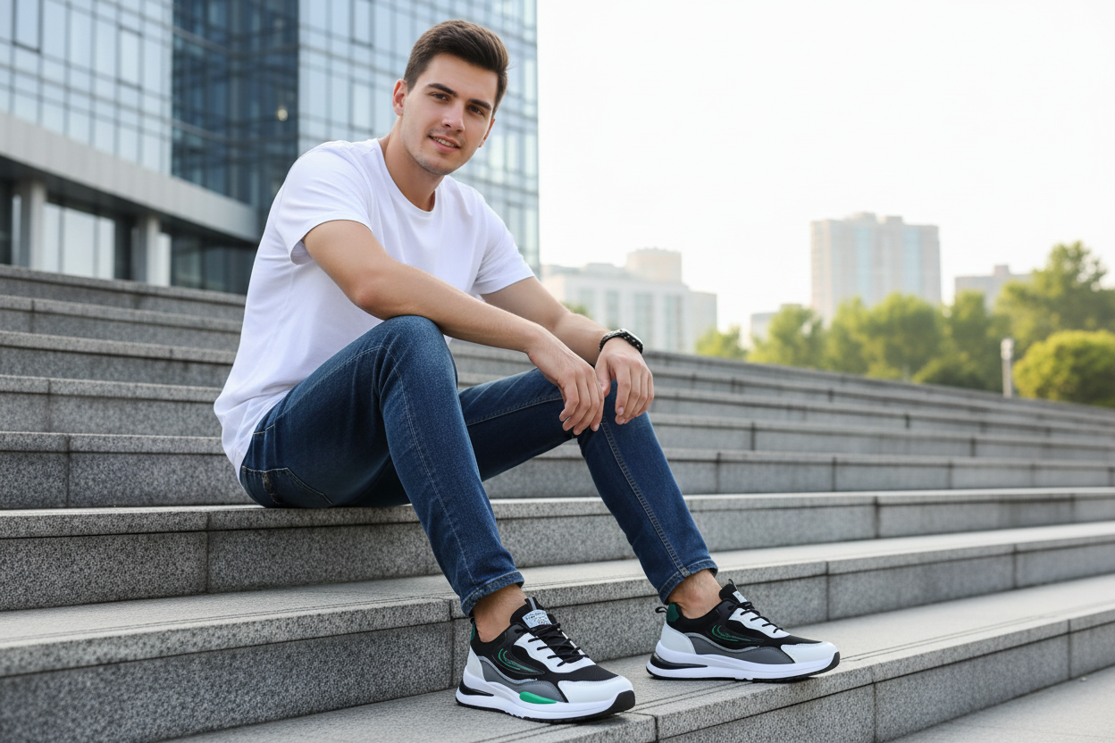 Sneakers Noir Mesh – Lifestyle urbain
