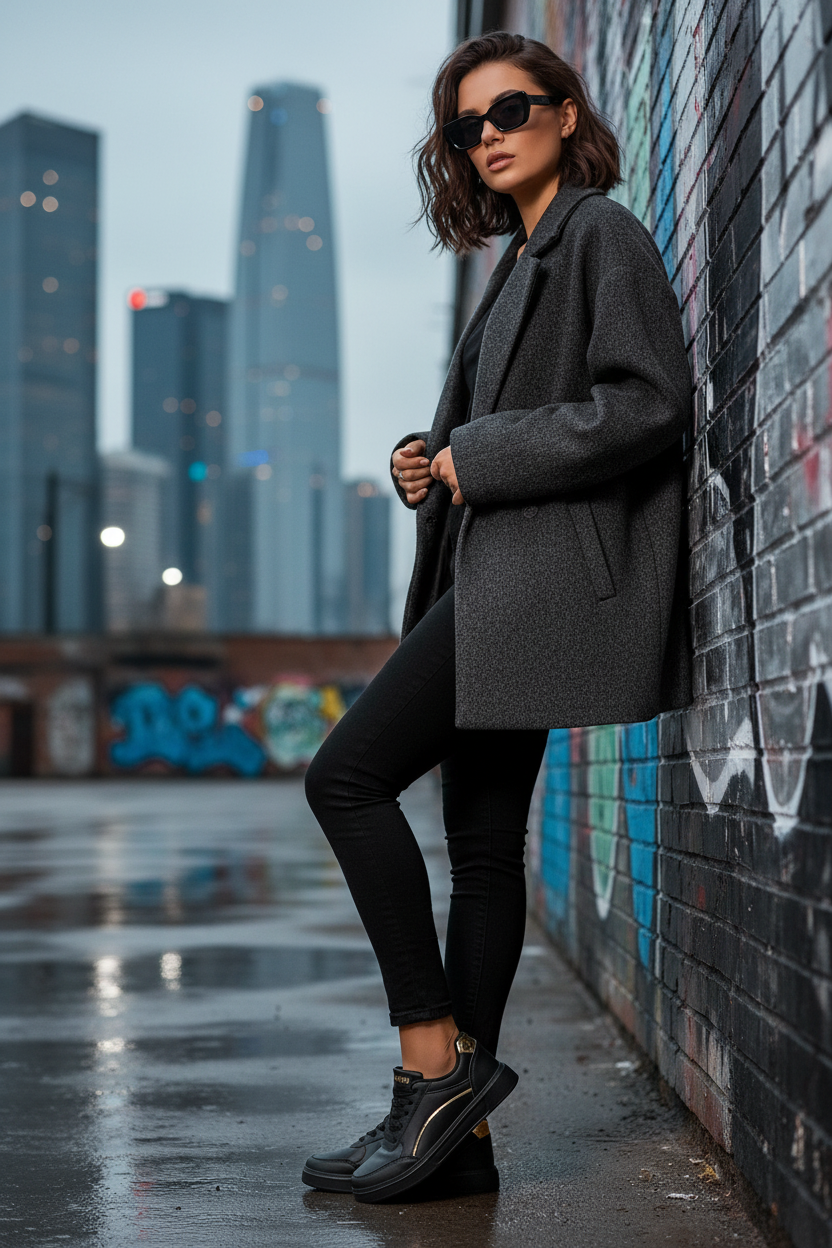 Sneakers noir/or – streetwear