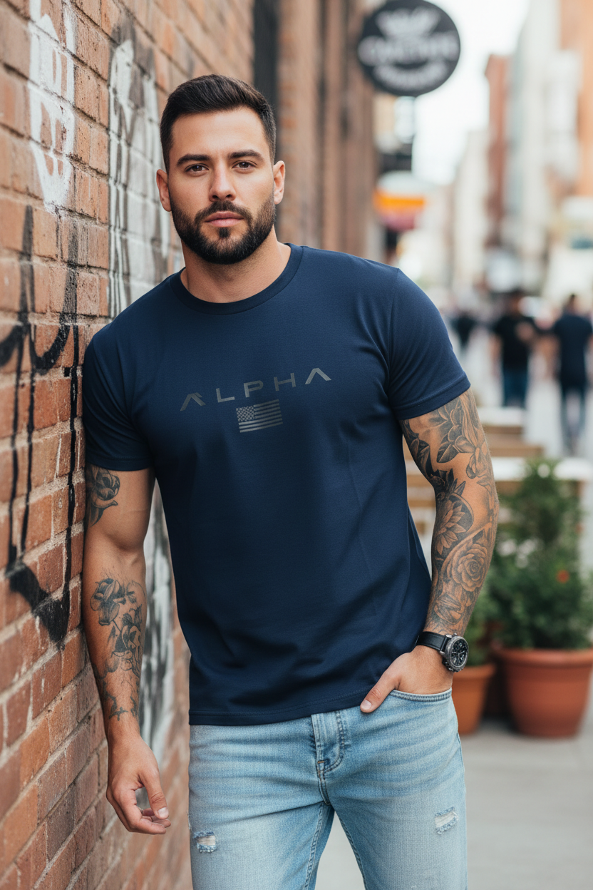 T-shirt Bleu ALPHA