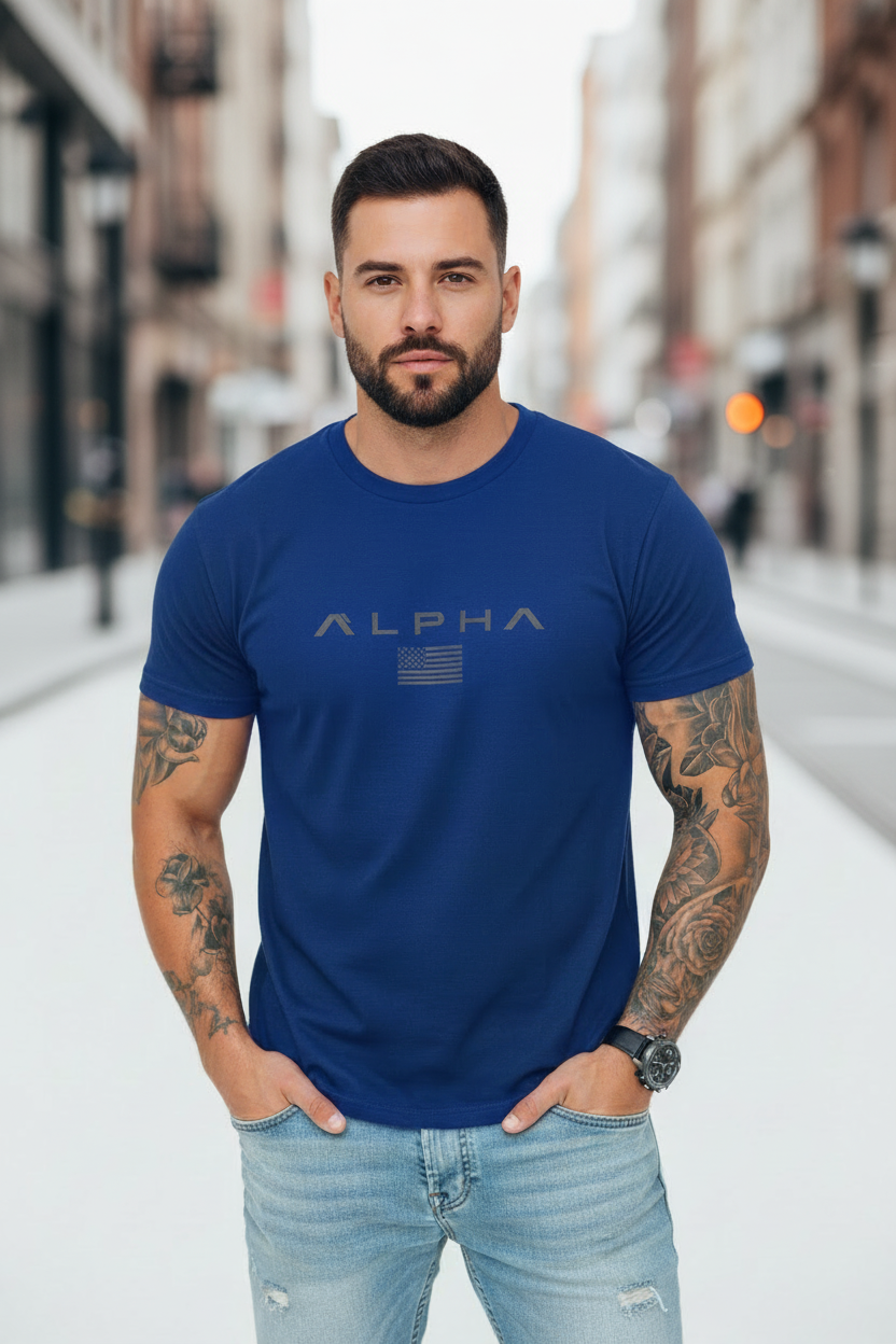 T-shirt Bleu Royal ALPHA
