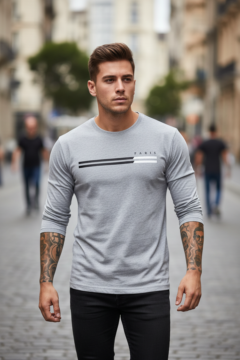 T-shirt Gris Clair PARIS