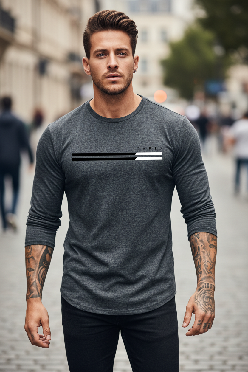 T-shirt Gris Foncé PARIS