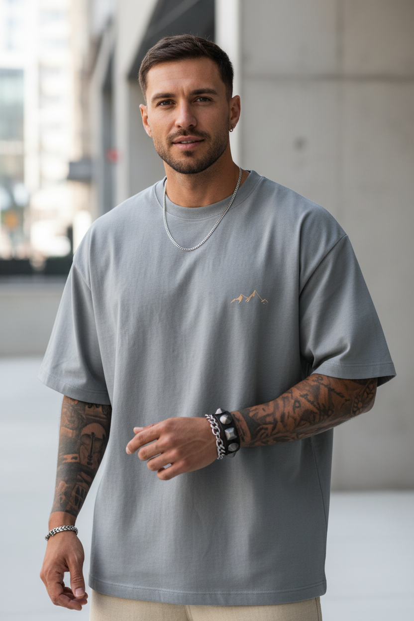 T-shirt Montagne Gris