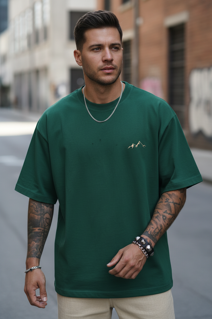 T-shirt Montagne Vert Gym