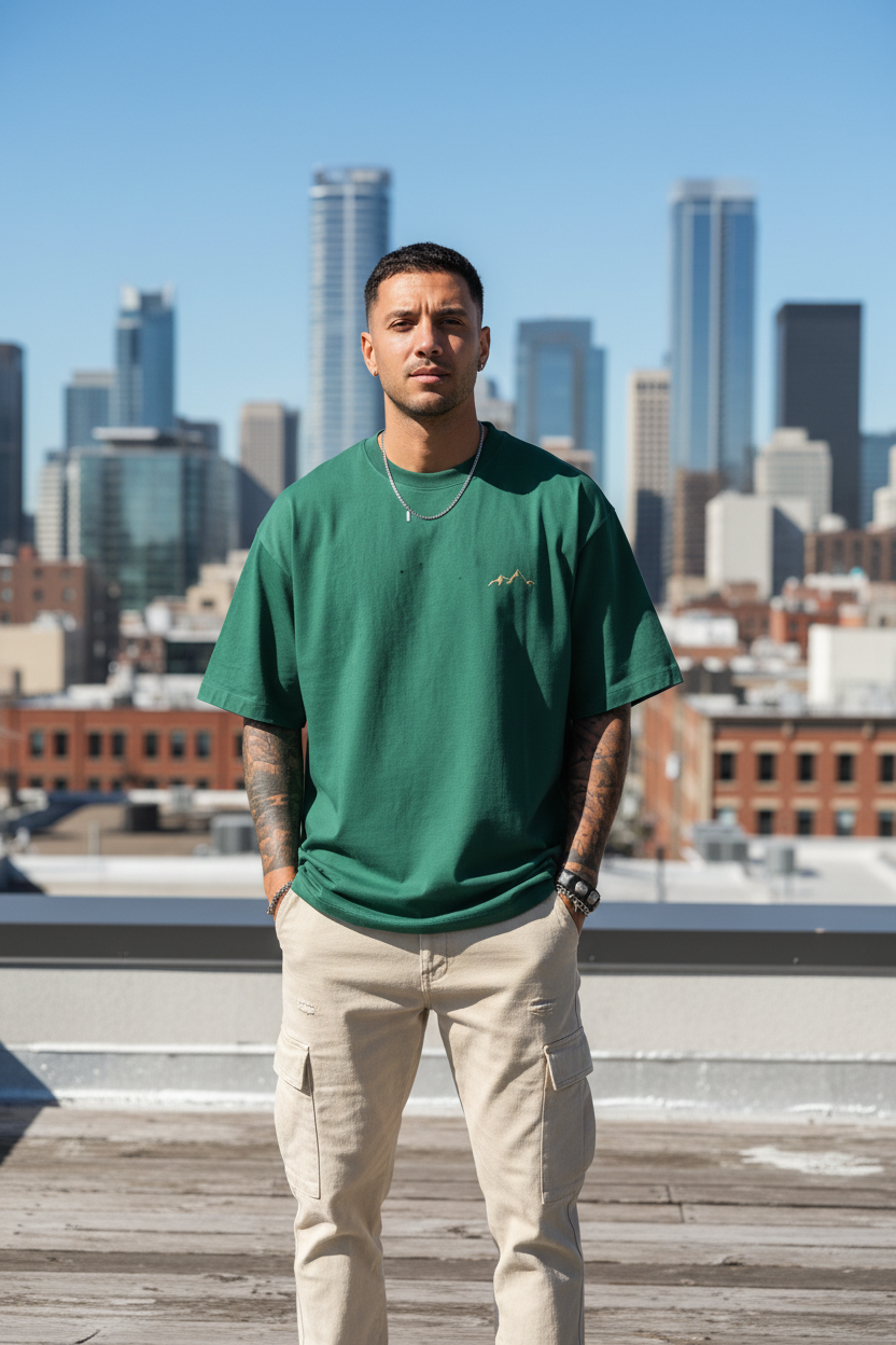 T-shirt Montagne Vert Urbain