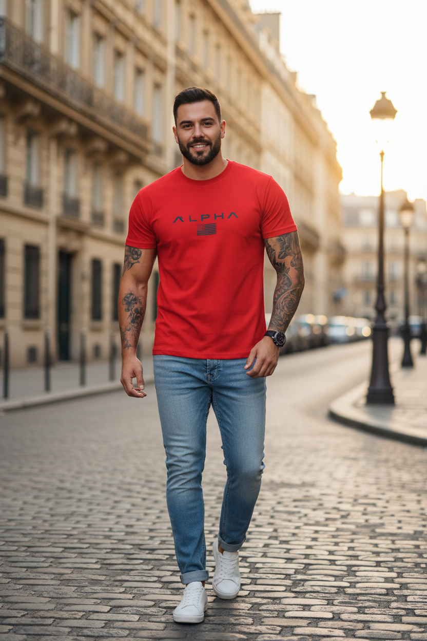 T-shirt Rouge ALPHA