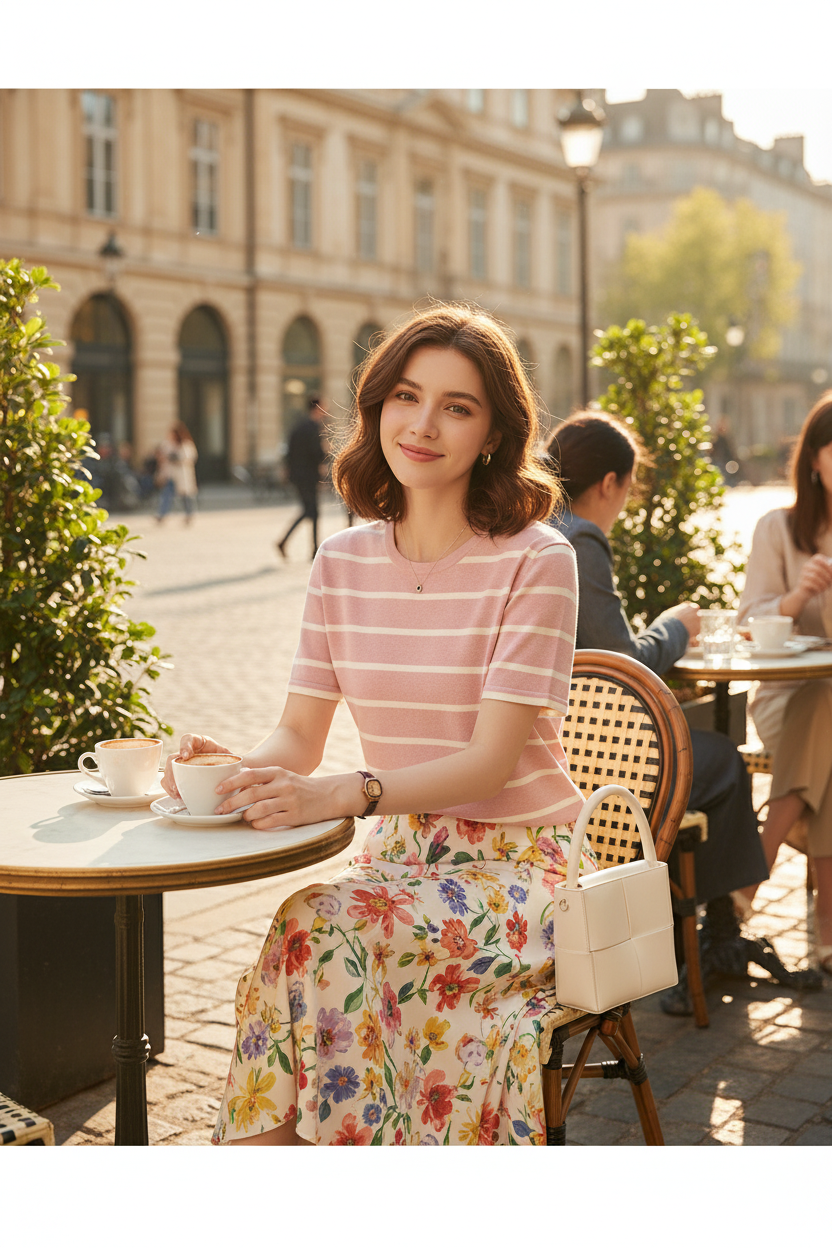 T-shirt WinvyNee – rose européenne café