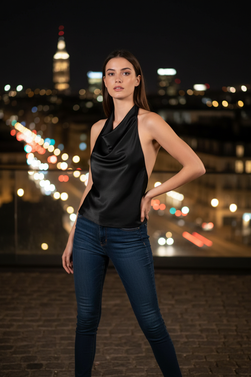 Top Halter Noir