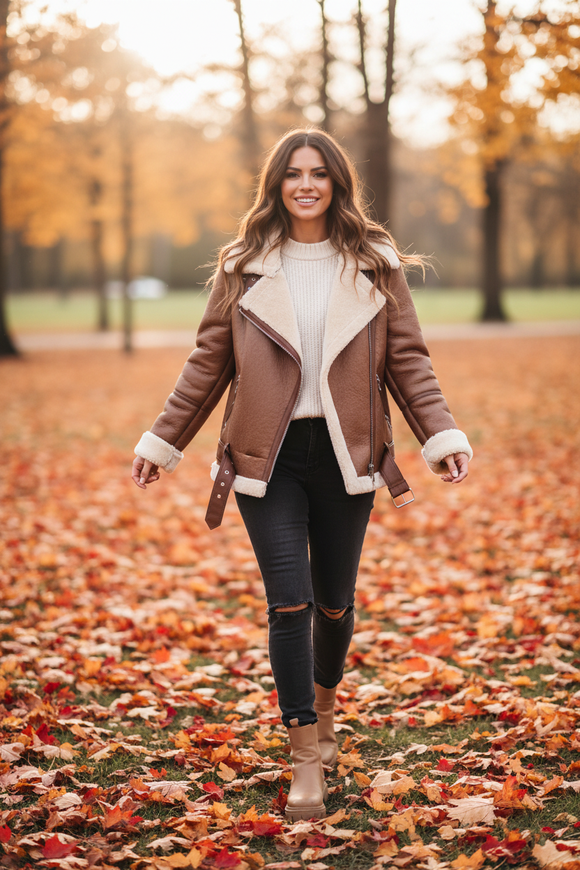 Veste Aviateur Marron