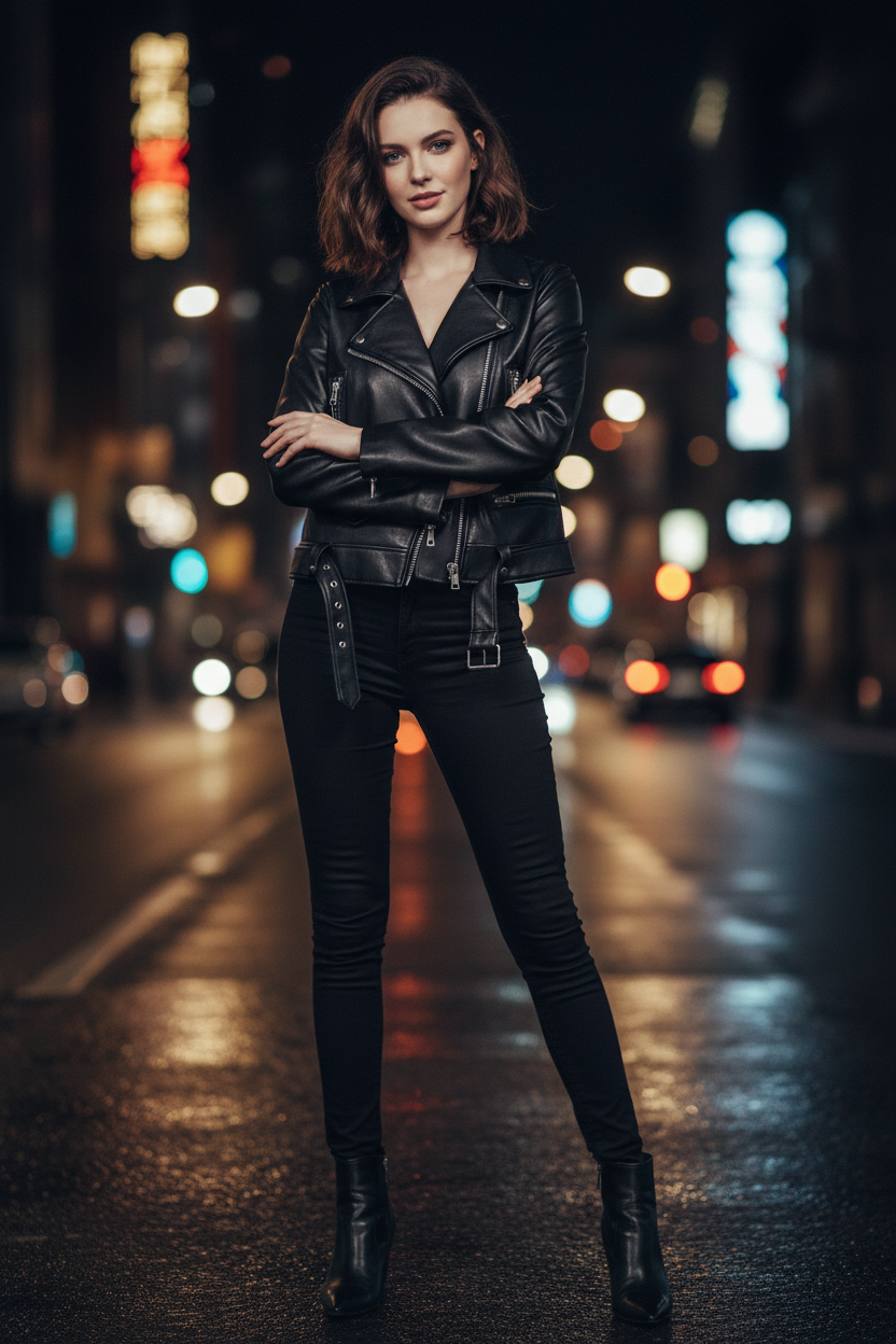 Veste Moto Noire 1